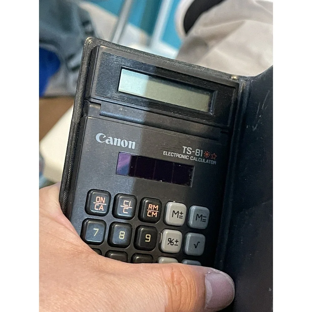 Vintage‎ CANON Tilt Display, Dual Power; Solar or Battery, TS-81 Calculator